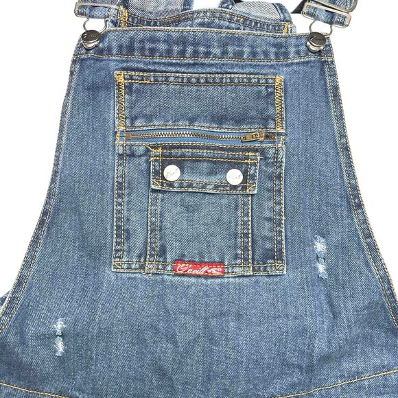 O’neill | Junior | Vintage Distressed Medium Wash Classic Denim Overalls | Sz 9 - Picture 8 of 14